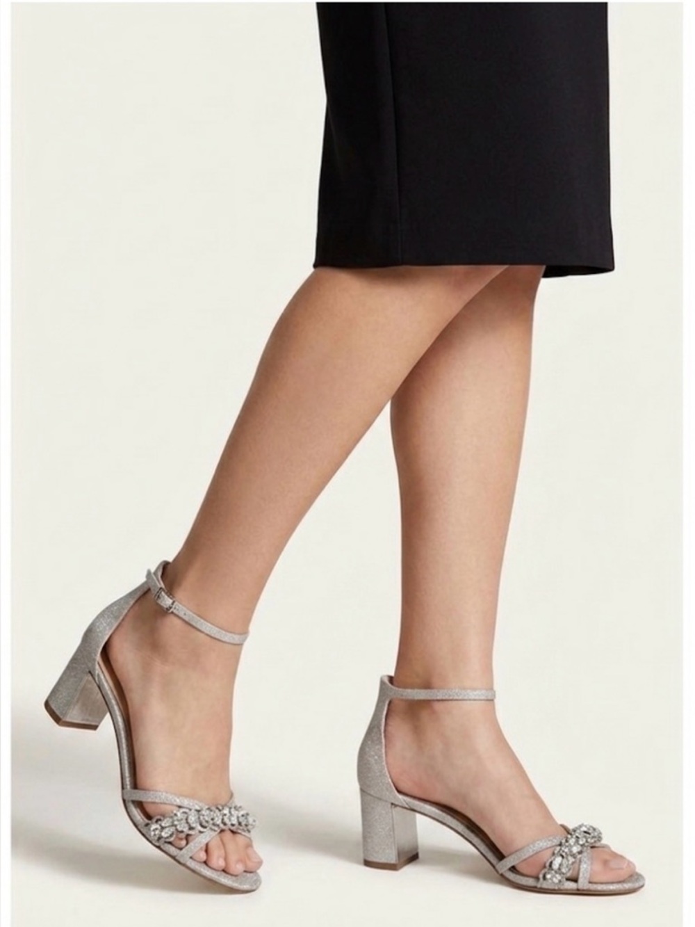 Anthropologie Giona Block Heels Jewel by Badgley Mischka Size 8.5